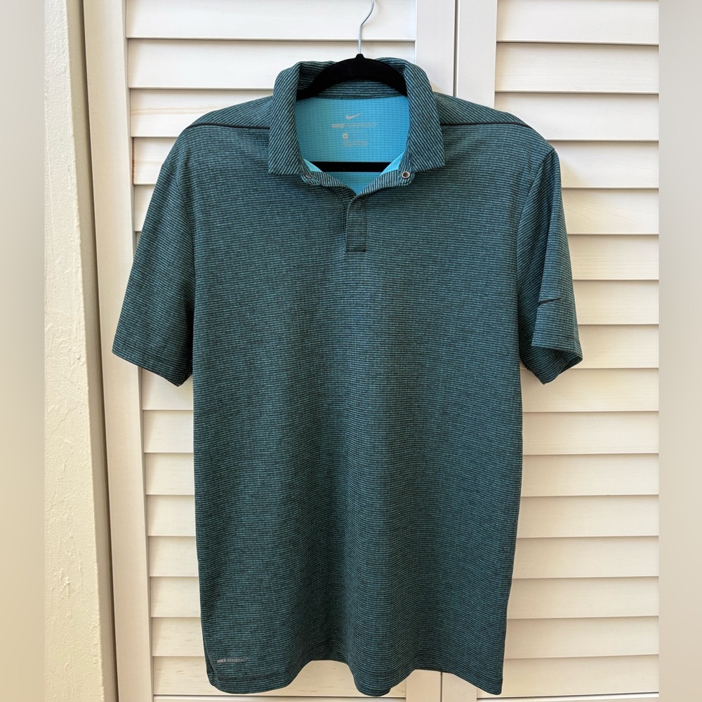 Nike Men's Teal Polo Shirt Medium